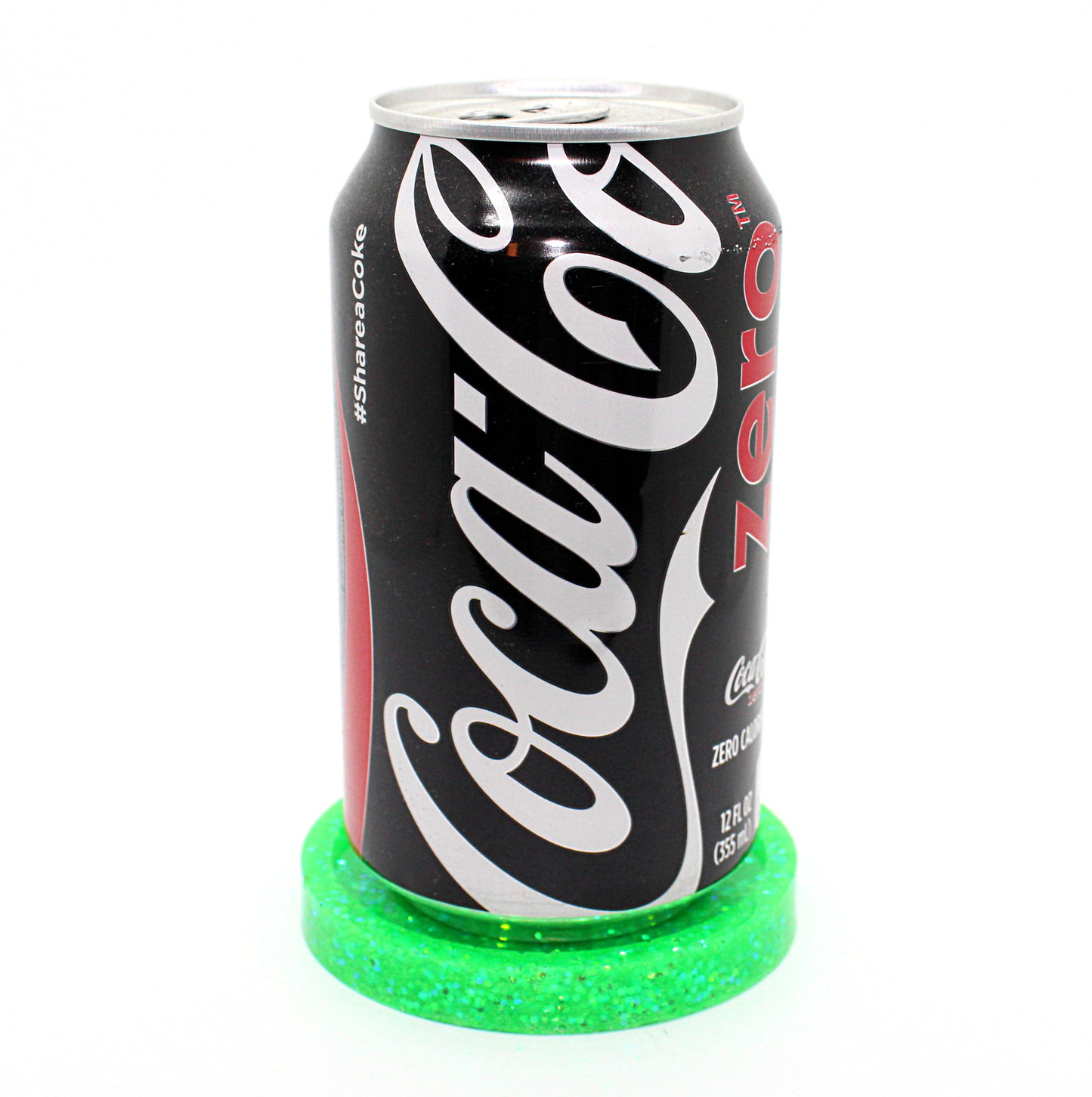 neon green glitter coaster