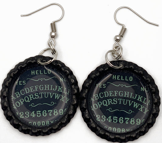 “Ouija“ Bottle Cap Earrings